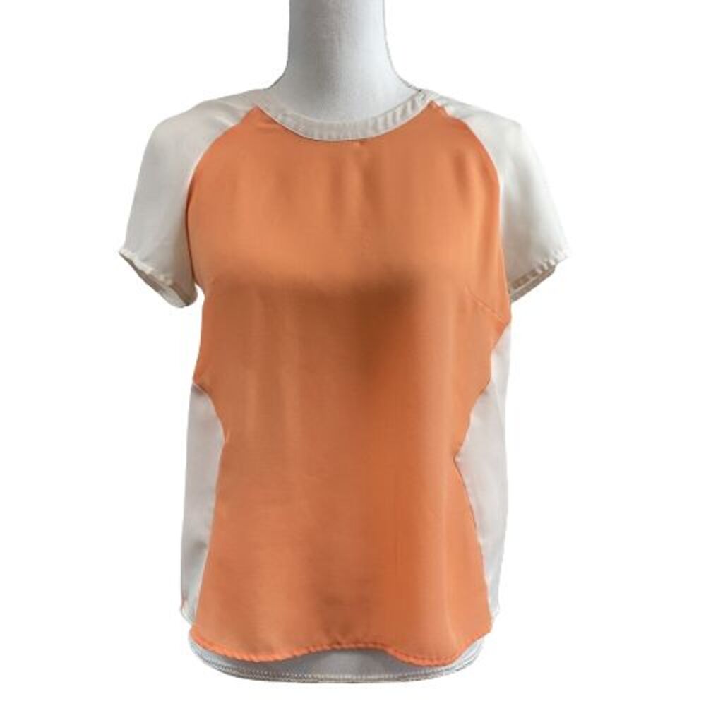 Mossimo Women's S Peach Short Sleeve Blouse with Peephole Back Small